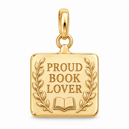 Proud Book Lover Charm | gold | 6a5dbe4a8310afd3c96a584011001e907bd8ef472bae414ddff51bd3fe0b5dd6