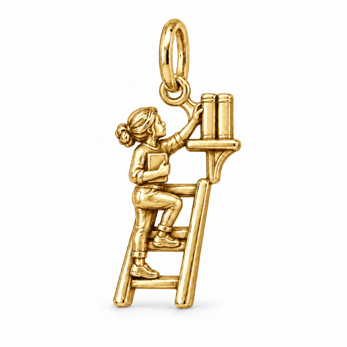 Library Ladder Reader Charm | gold | 0417e34fe79af23aa80568907e52f5ec1ad308150166f0a82832bc758cfe85a8