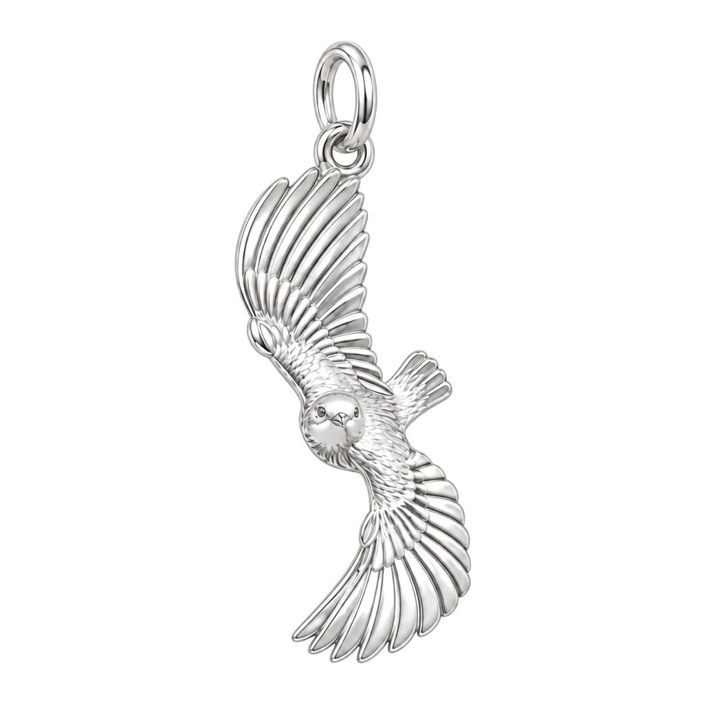 Spirit in Flight Charm Bracelet – Personalized Mom Gift – silver charm, front view