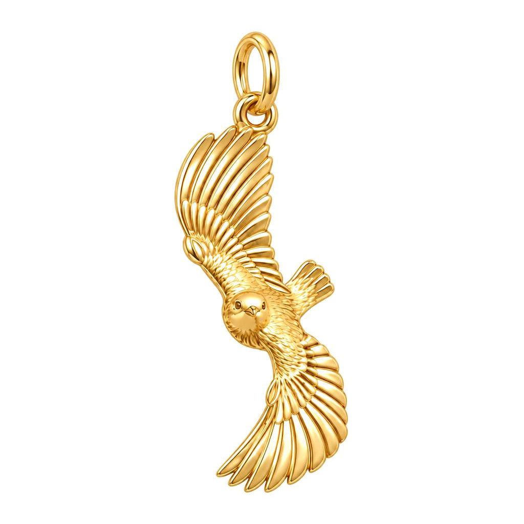Spirit in Flight Charm Bracelet – Personalized Mom Gift – 18K gold charm, front view