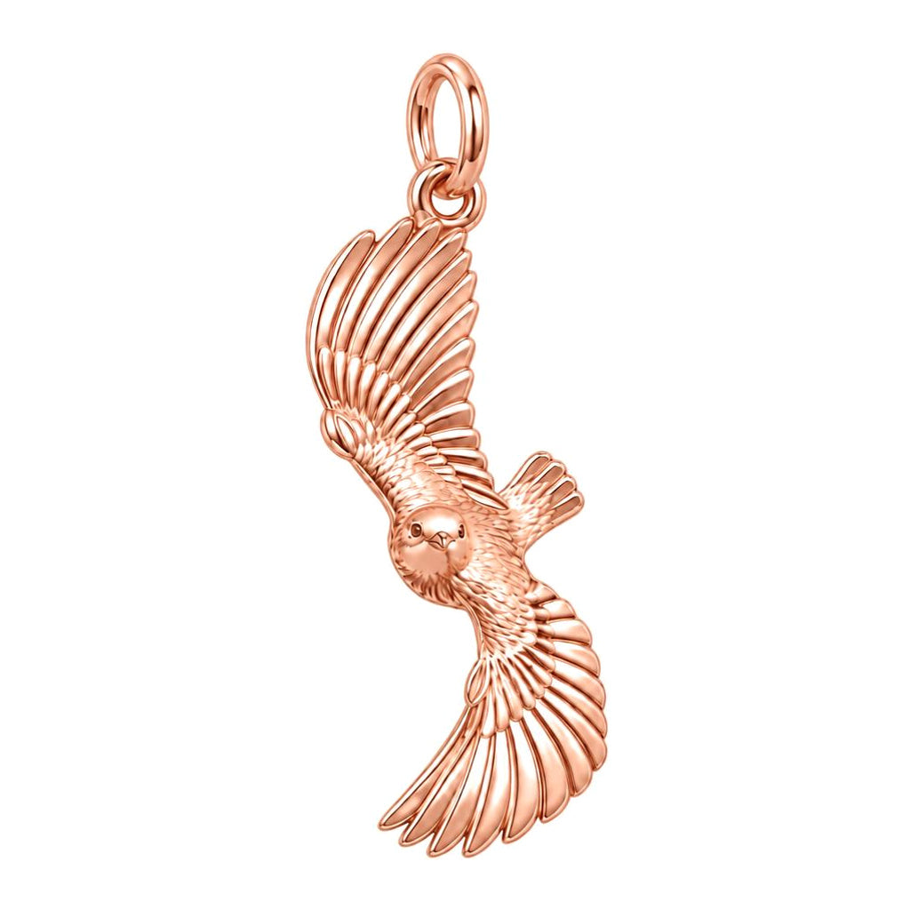Spirit in Flight Charm Bracelet – Personalized Mom Gift – rose gold charm, front view
