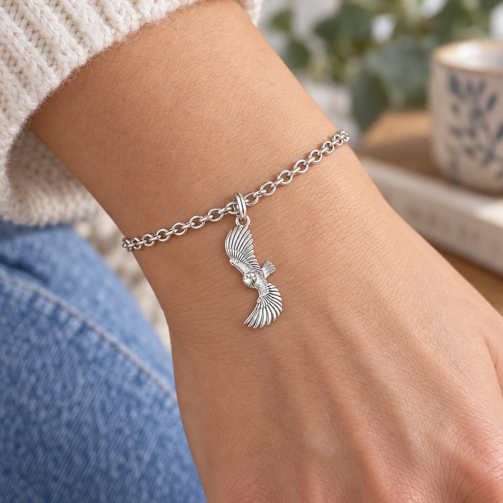 Spirit in Flight Charm Bracelet Set – worn / in use