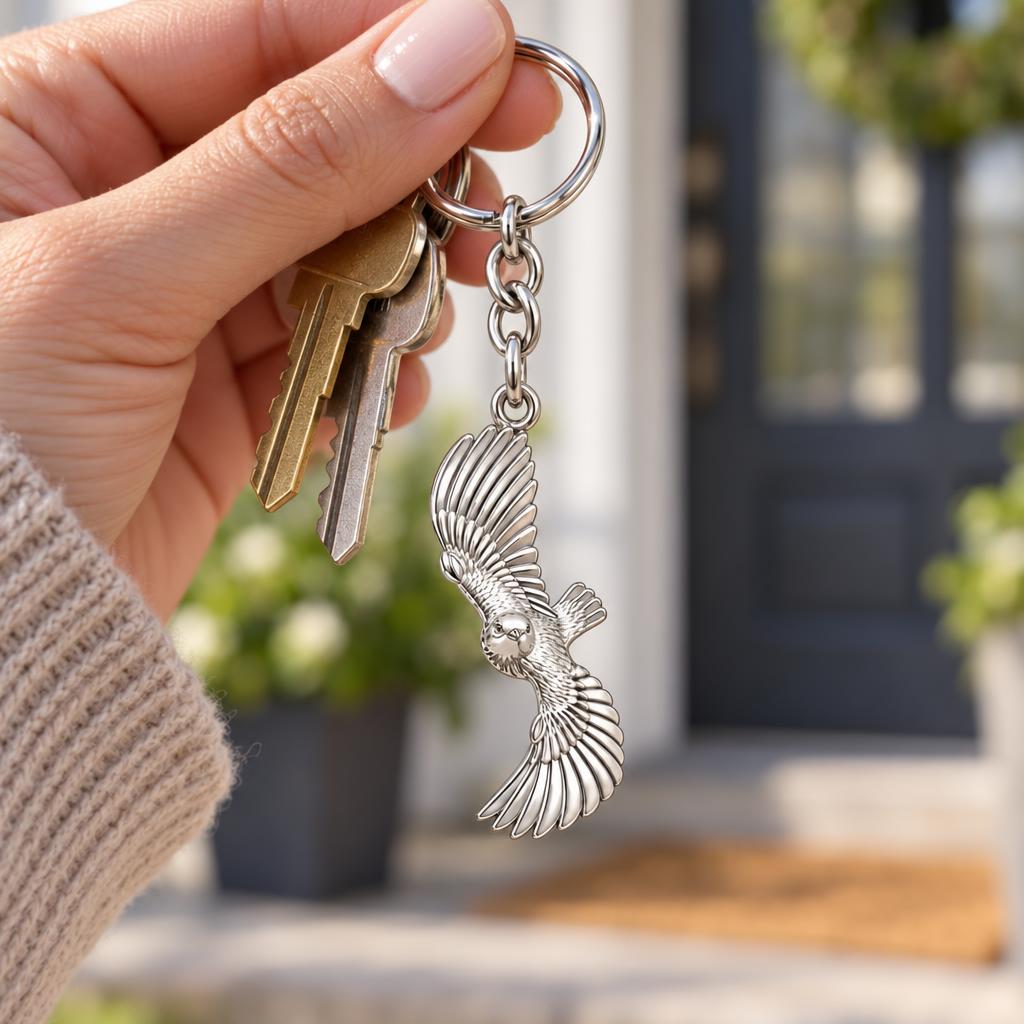 Spirit in Flight Charm Keychain – worn / in use