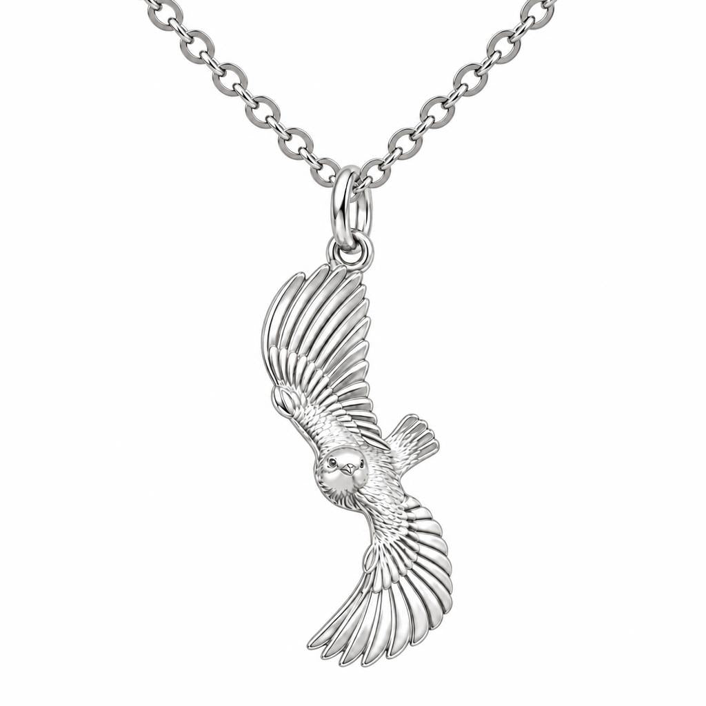 Spirit in Flight Charm Necklace Set – silver, front view