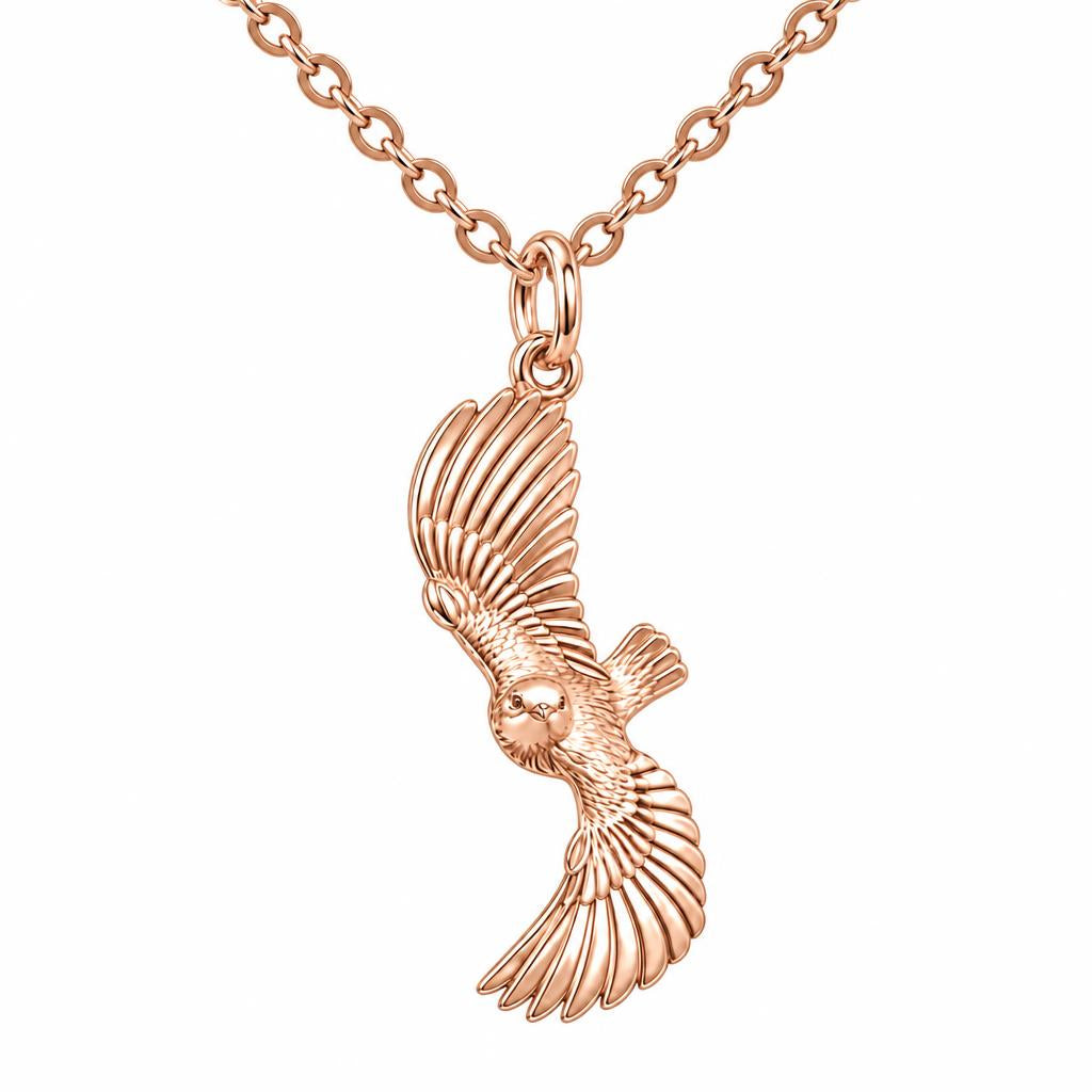 Spirit in Flight Charm Necklace Set – rose gold, front view