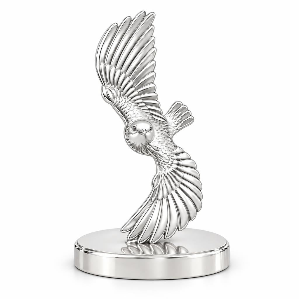 Spirit in Flight Keepsake Plaque – silver, front view