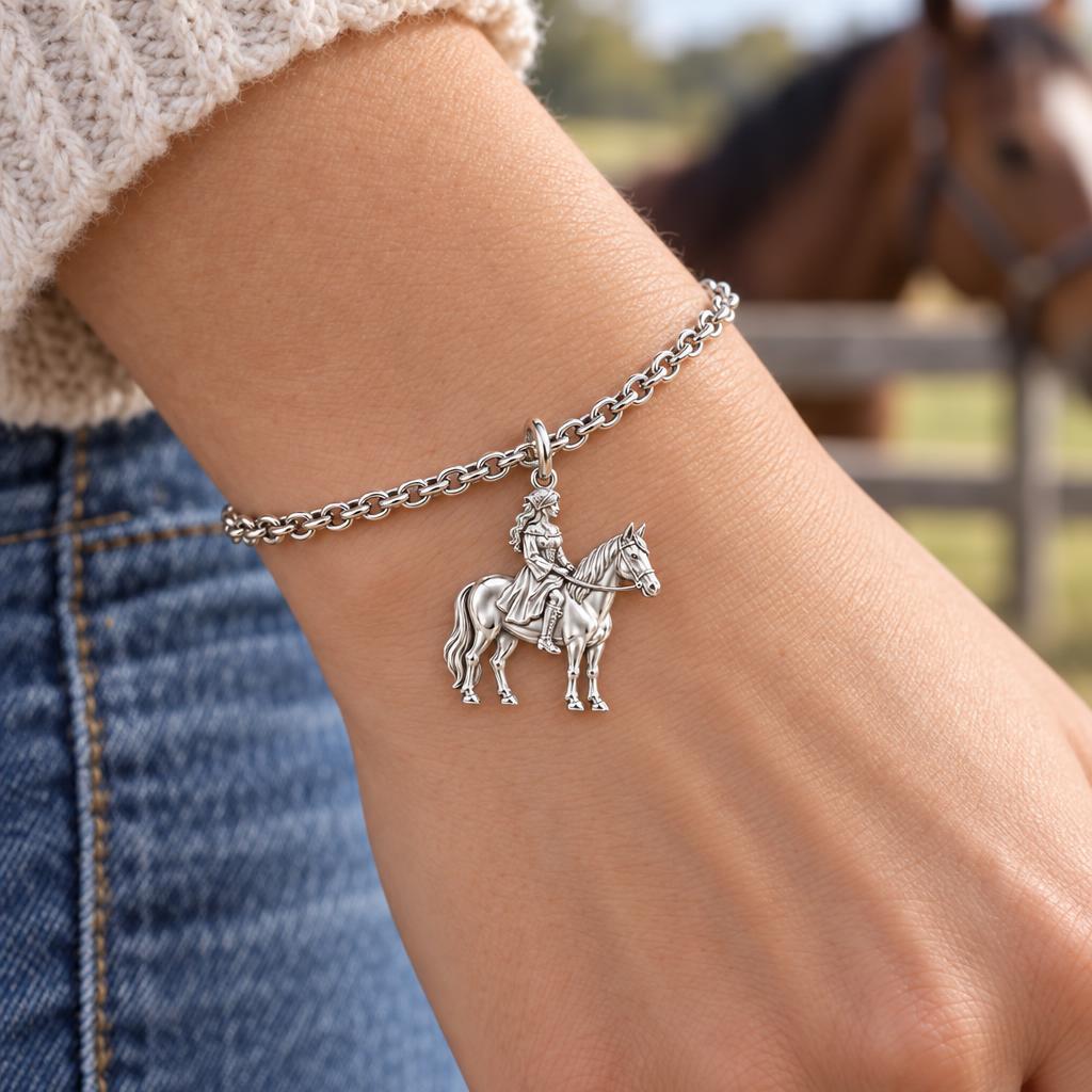 Spirit of the Ride Charm Bracelet Set – worn / in use