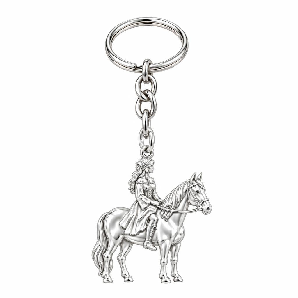Spirit of the Ride Charm Keychain – silver, front view
