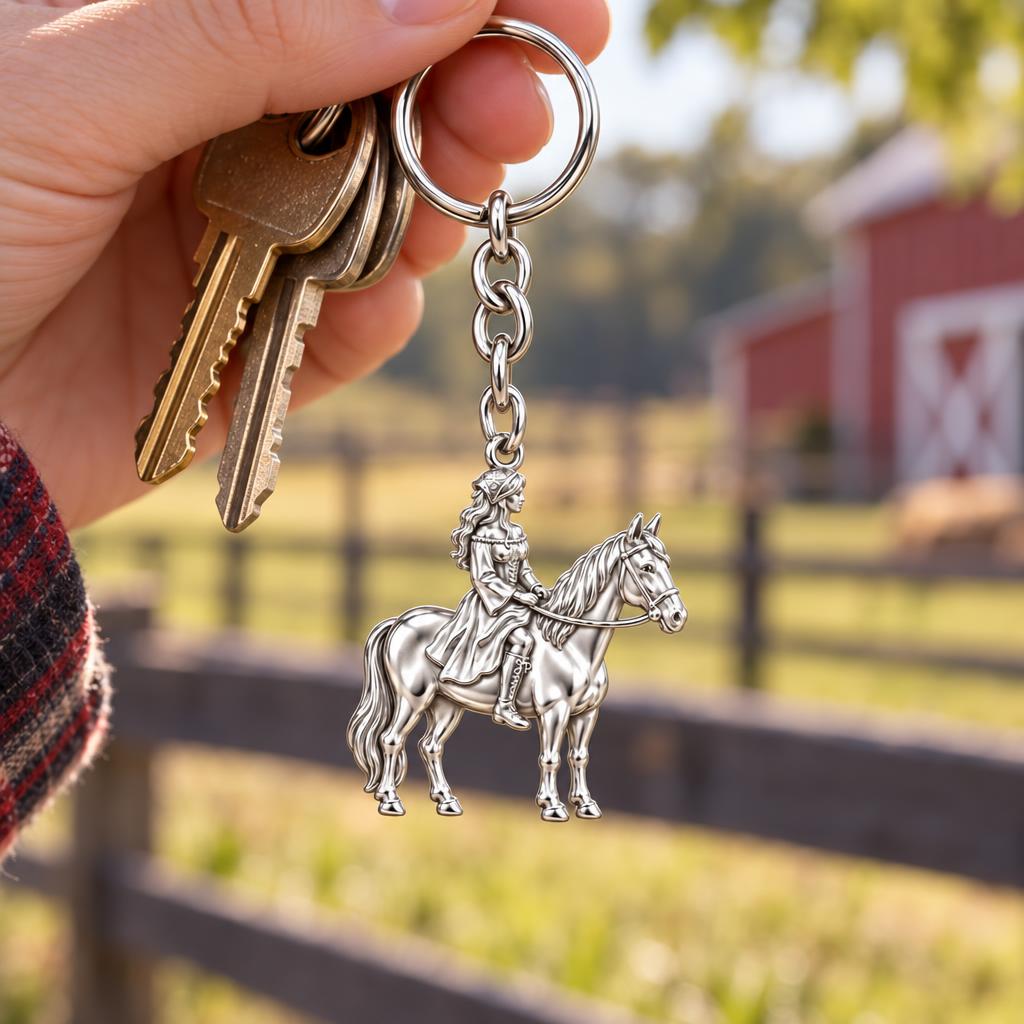 Spirit of the Ride Charm Keychain – worn / in use