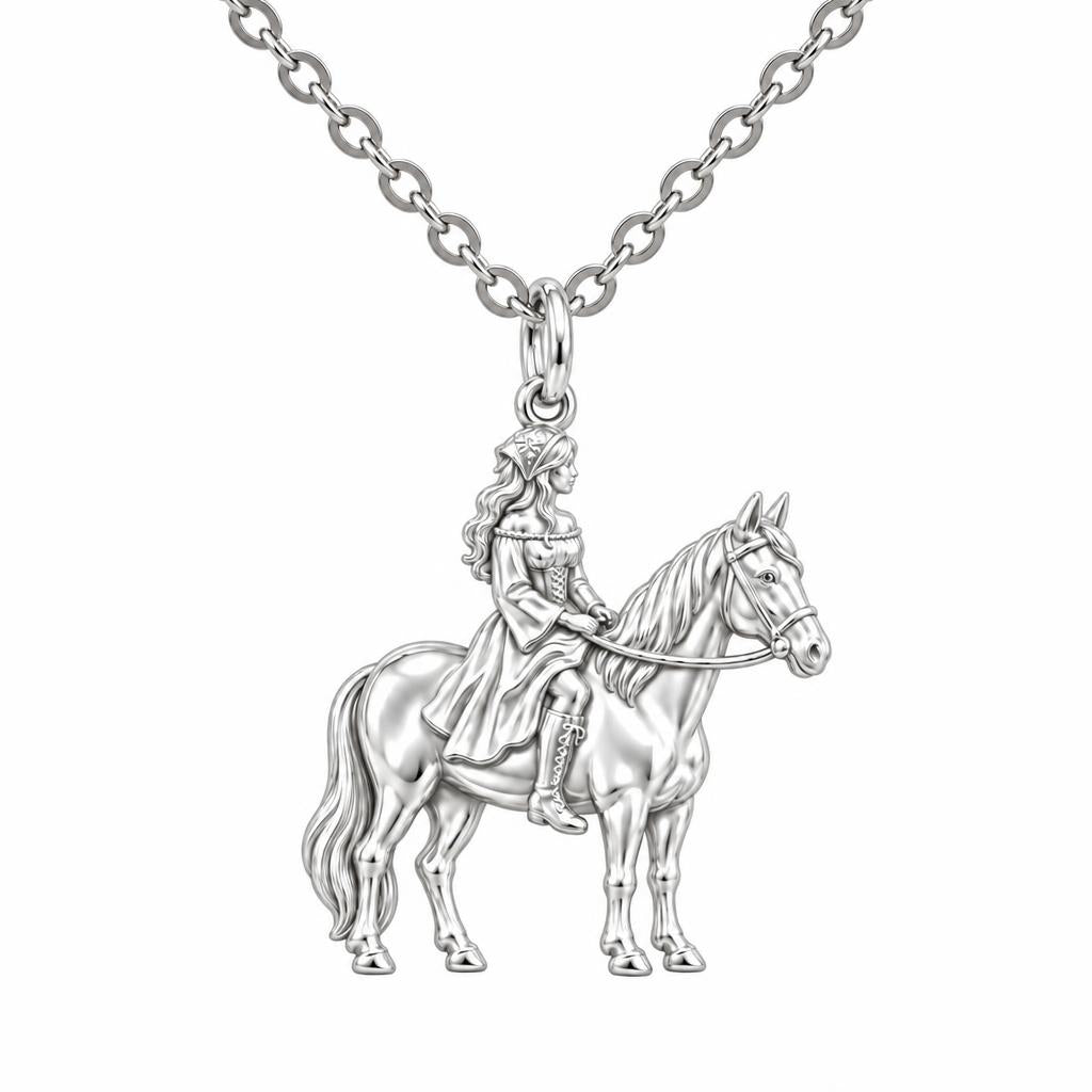 Spirit of the Ride Charm Necklace Set – silver, front view