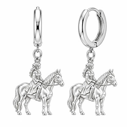 Spirit of the Ride Huggie Charm Earrings – silver, front view