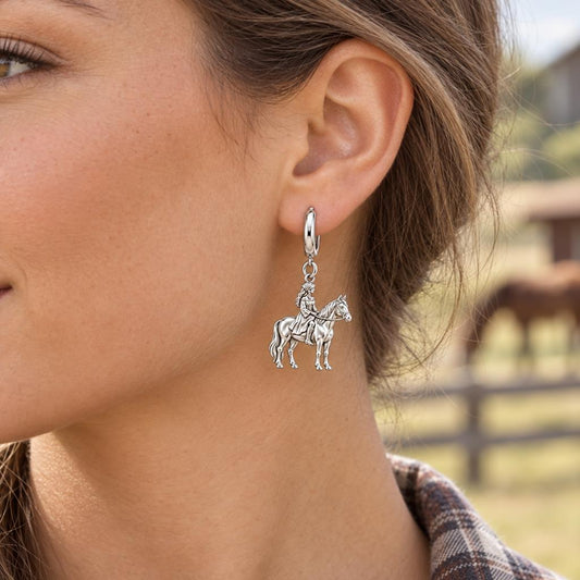 Spirit of the Ride Huggie Charm Earrings – worn / in use
