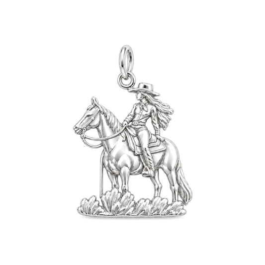 Spirit of the Trail Charm Bracelet – Personalized Horse Lover Gift – silver charm, front view