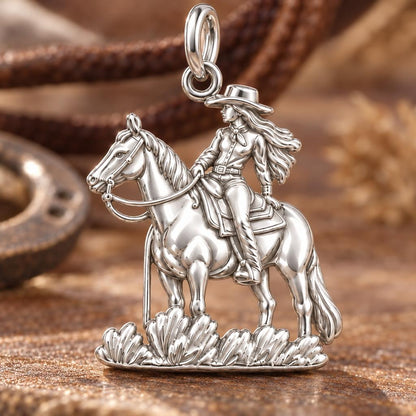 Spirit of the Trail Cowgirl Charm and Polyester Cord Bracelet Set