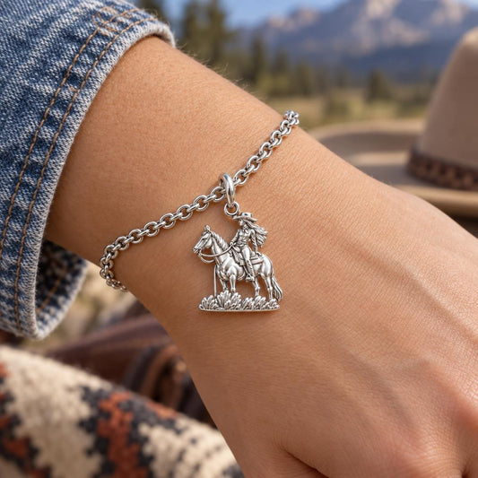 Spirit of the Trail Cowgirl Charm Bracelet Set – worn / in use
