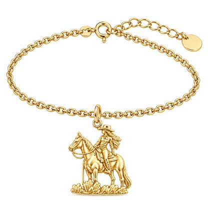 Spirit of the Trail Cowgirl Charm Bracelet Set – 18K gold, front view