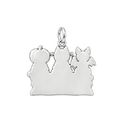 Spooky Little Meownsters Charm Bracelet – Personalized Cat Mom Gift – back of the charm, engraving area