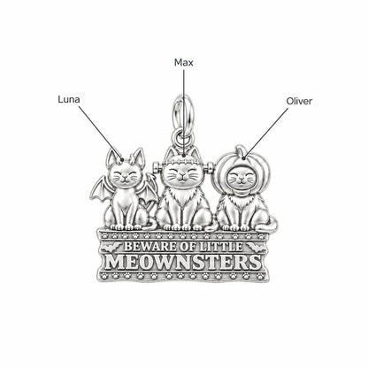 Spooky Little Meownsters Charm Bracelet – Personalized Cat Mom Gift – personalization guide