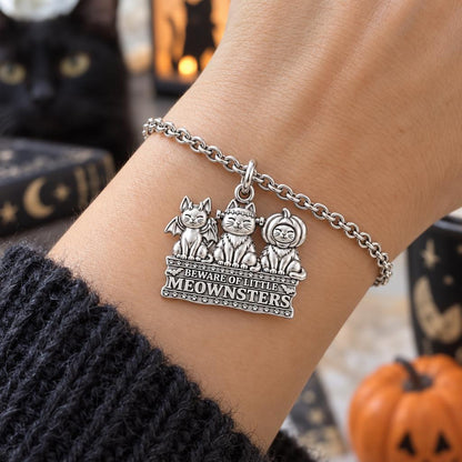 Spooky Little Meownsters Charm Bracelet Set – worn / in use