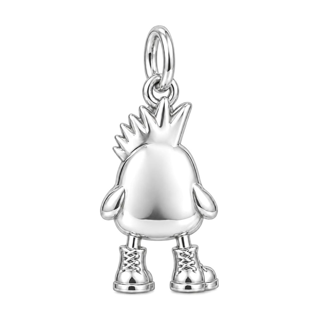 Spunky Chick in Boots Charm Bracelet – Personalized Mom Gift – back of the charm, engraving area