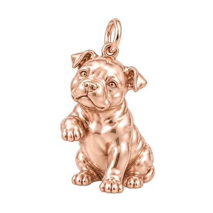 American Bully — My Baby Charm and Polyester Cord Bracelet Set — Rose Gold