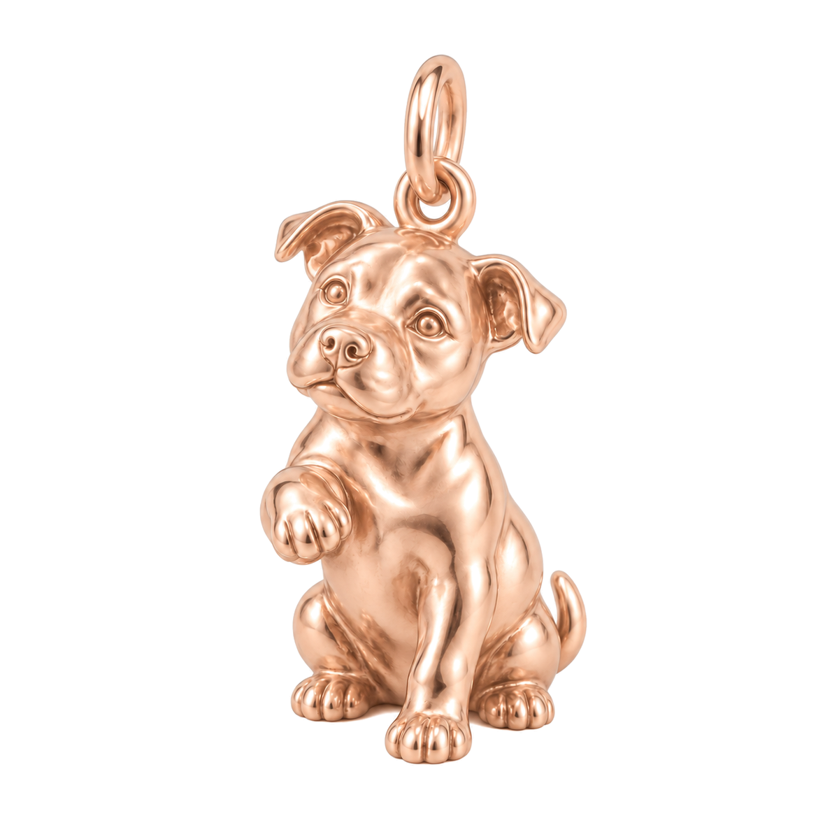American Staffordshire Terrier — My Baby Charm and Polyester Cord Bracelet Set — Rose Gold