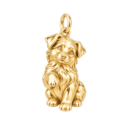 Australian Shepherd — My Baby Charm and Polyester Cord Bracelet Set — Gold