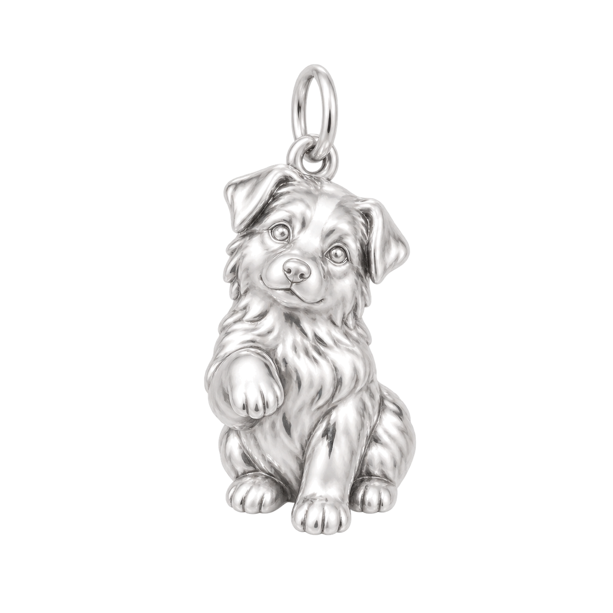 Australian Shepherd — My Baby Charm and Polyester Cord Bracelet Set — Silver