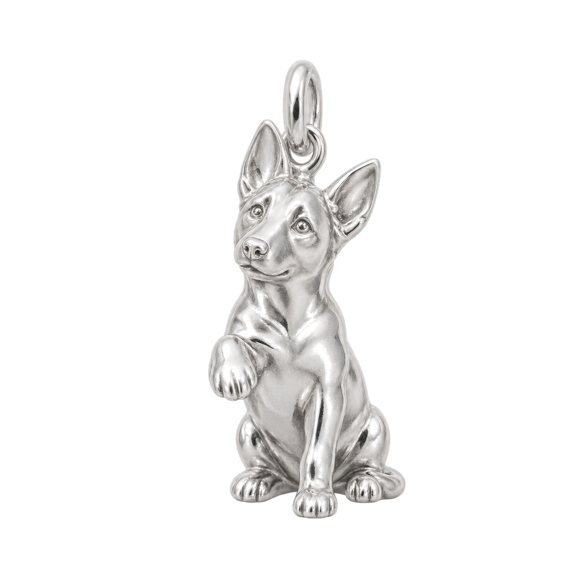 Belgian Malinois — My Baby Charm and Polyester Cord Bracelet Set — Silver