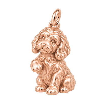 Bernedoodle — My Baby Charm and Polyester Cord Bracelet Set — Rose Gold
