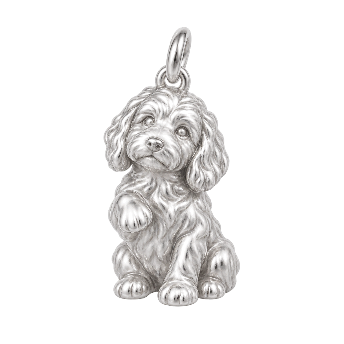 Bernedoodle — My Baby Charm and Polyester Cord Bracelet Set — Silver