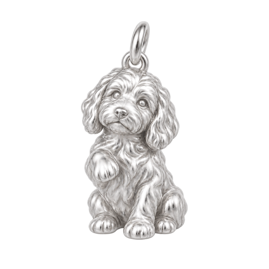 Bernedoodle — My Baby Charm and Polyester Cord Bracelet Set — Silver