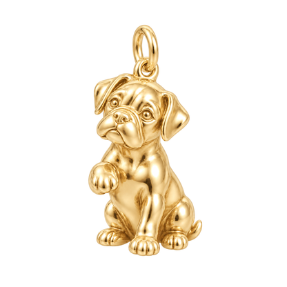 Boxer — My Baby Charm and Polyester Cord Bracelet Set — Gold