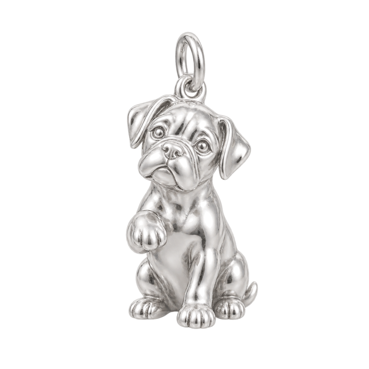Boxer — My Baby Charm and Polyester Cord Bracelet Set — Silver