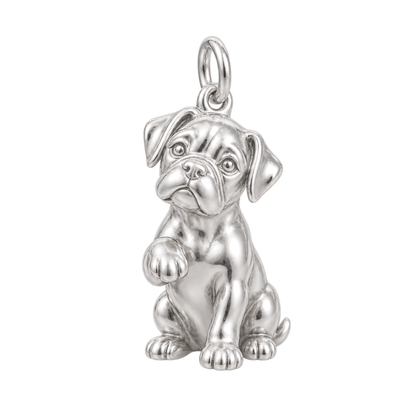 Boxer — My Baby Charm and Polyester Cord Bracelet Set — Silver