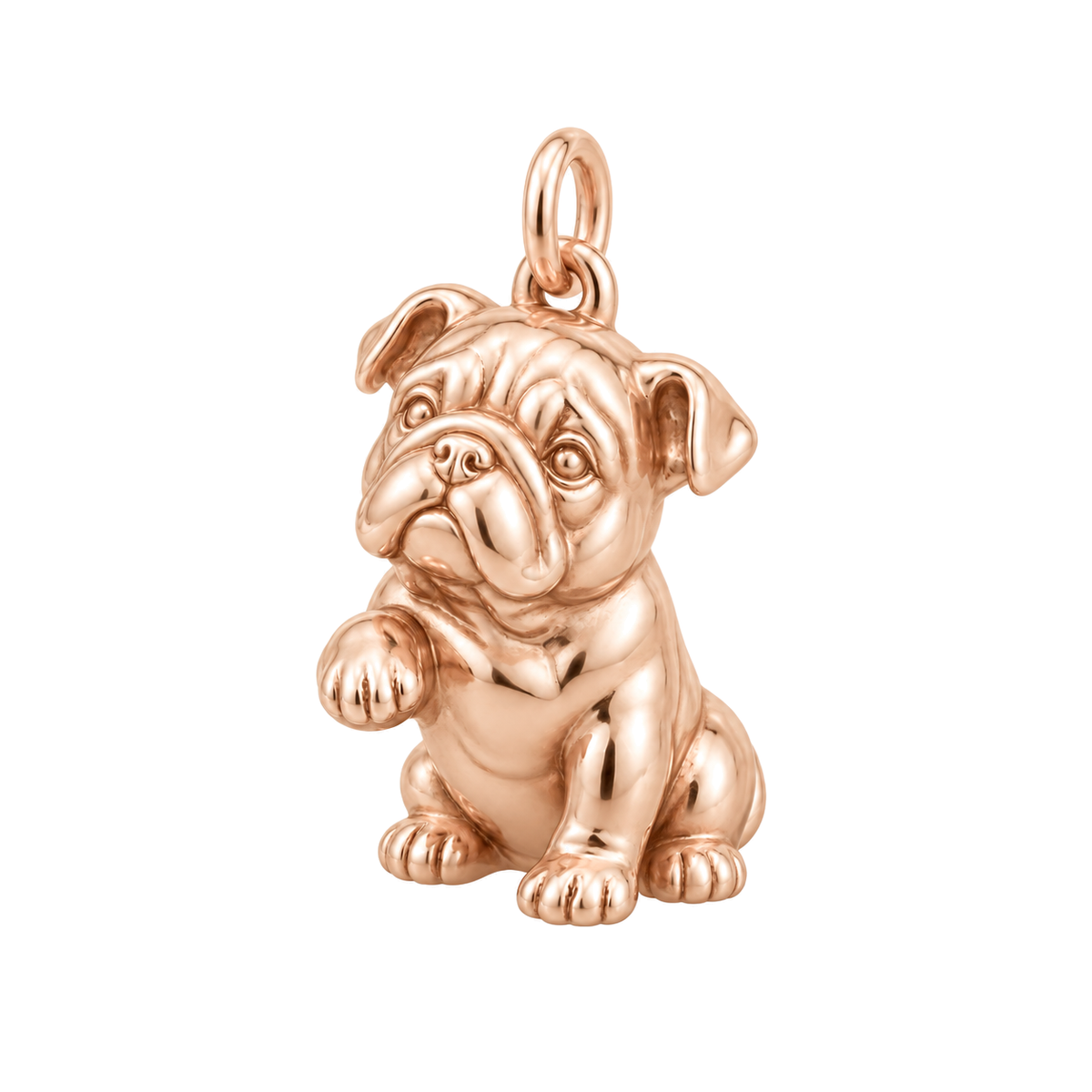 Bulldog — My Baby Charm and Polyester Cord Bracelet Set — Rose Gold