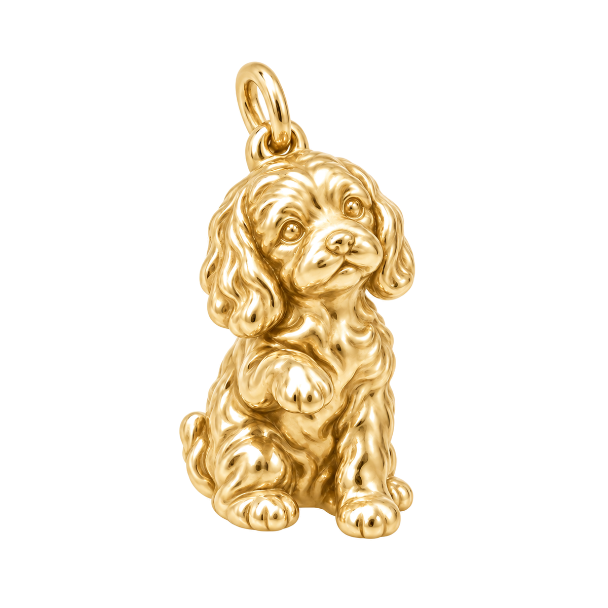 Cavapoo — My Baby Charm and Polyester Cord Bracelet Set — Gold