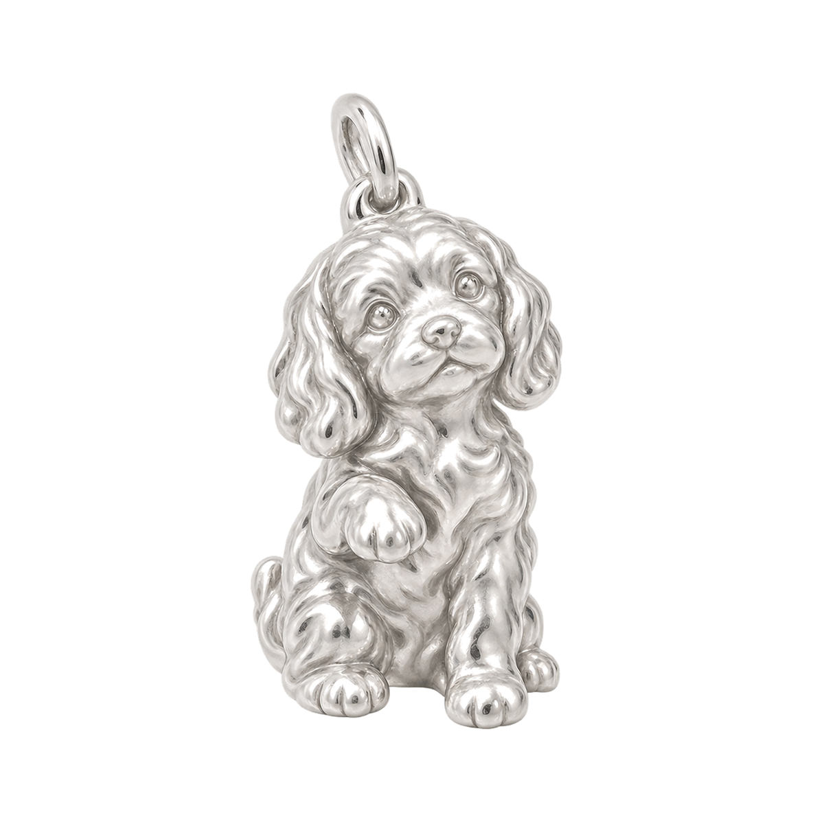 Cavapoo — My Baby Charm and Polyester Cord Bracelet Set — Silver