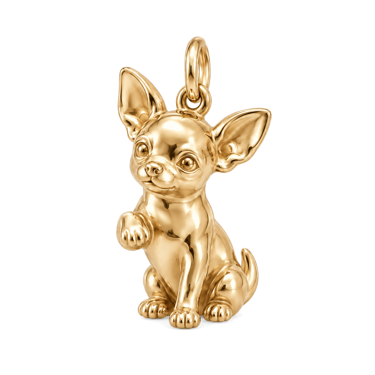 Chihuahua - short hair — My Baby Charm and Polyester Cord Bracelet Set — Gold