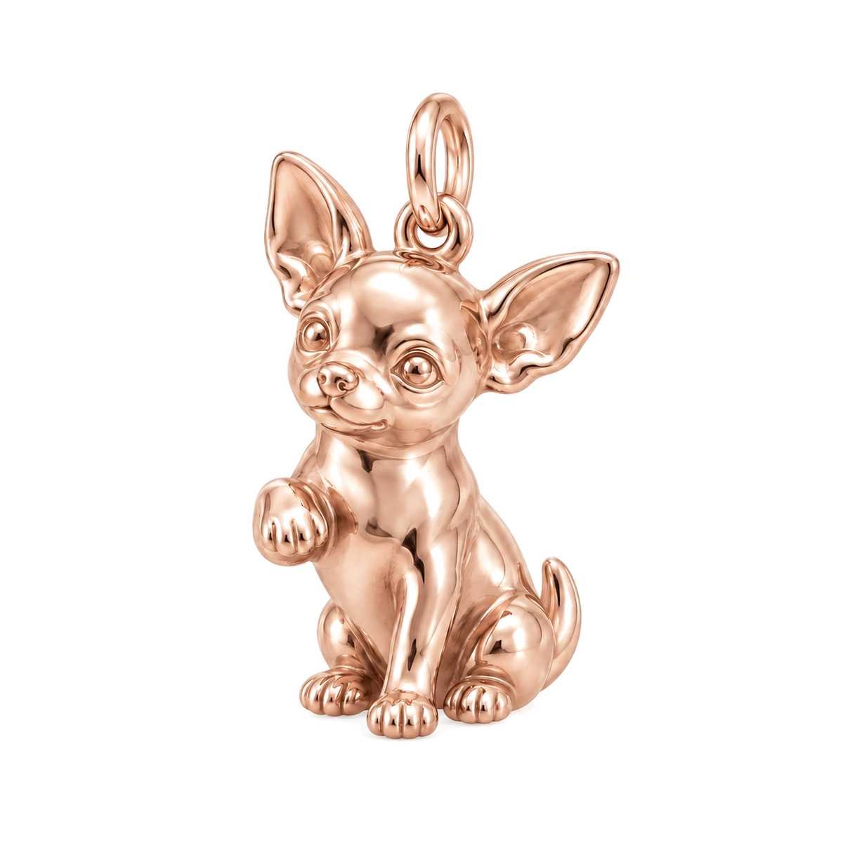 Chihuahua - short hair — My Baby Charm and Polyester Cord Bracelet Set — Rose Gold