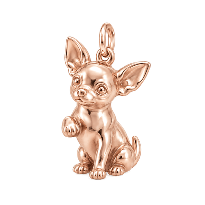 Chihuahua - short hair — My Baby Charm and Polyester Cord Bracelet Set — Rose Gold