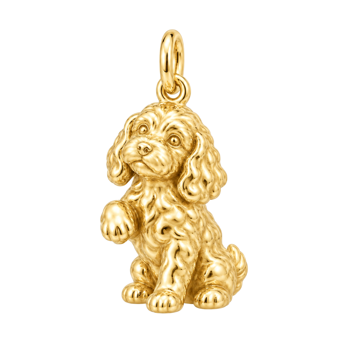 Cockapoo — My Baby Charm and Polyester Cord Bracelet Set — Gold