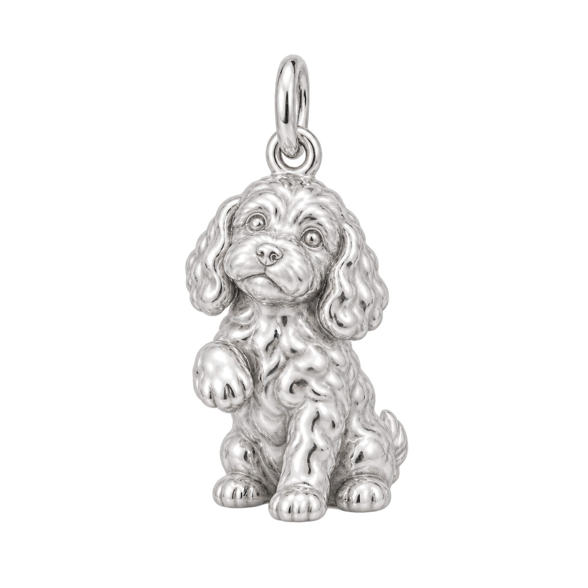 Cockapoo — My Baby Charm and Polyester Cord Bracelet Set — Silver