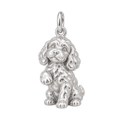 Cockapoo — My Baby Charm and Polyester Cord Bracelet Set — Silver
