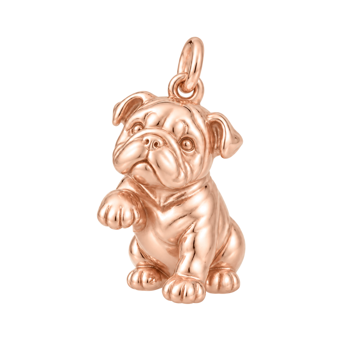 English Bulldog — My Baby Charm and Polyester Cord Bracelet Set — Rose Gold