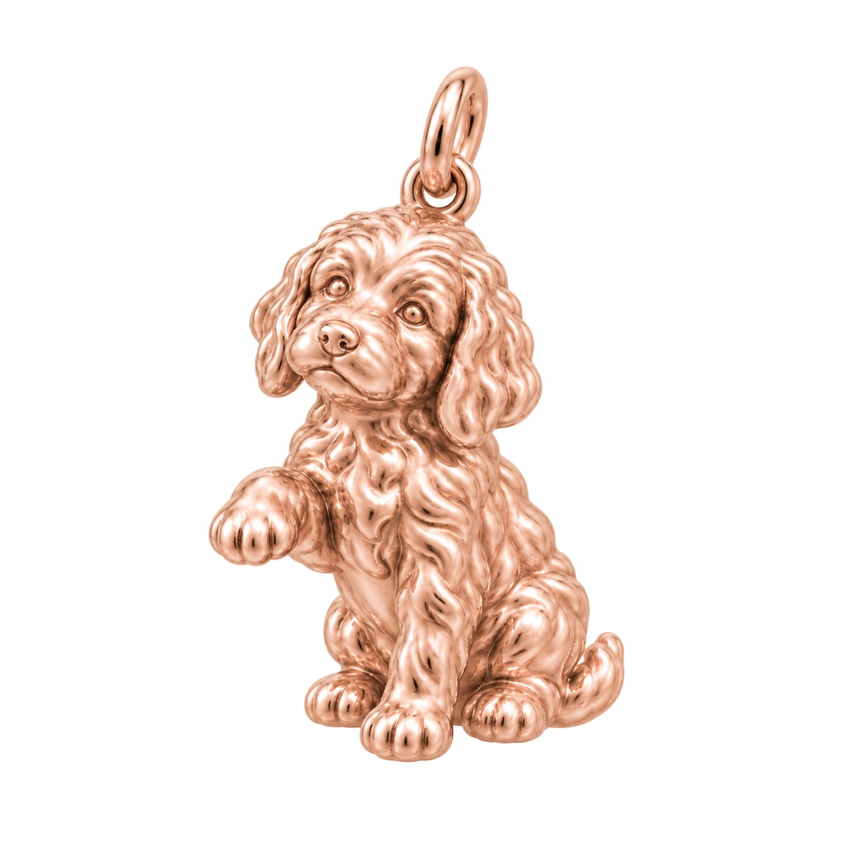 Goldendoodle - standard — My Baby Charm and Polyester Cord Bracelet Set — Rose Gold