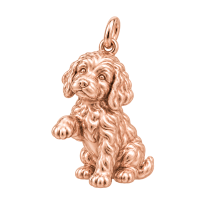 Goldendoodle - standard — My Baby Charm and Polyester Cord Bracelet Set — Rose Gold