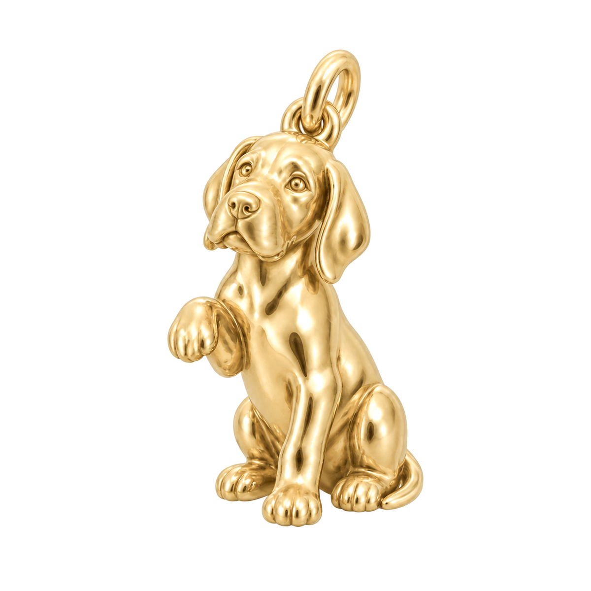 Great Dane - natural ears — My Baby Charm and Polyester Cord Bracelet Set — Gold