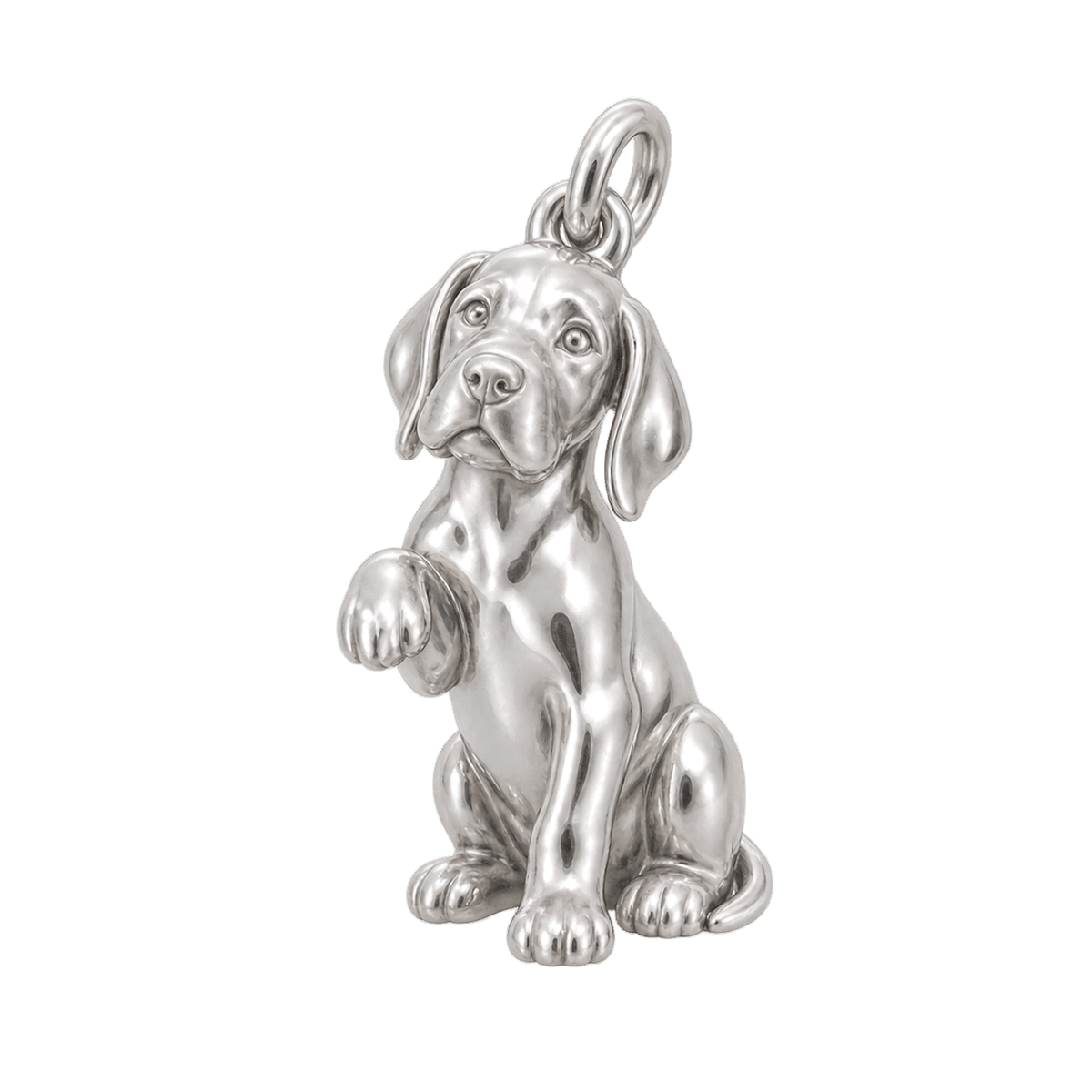Great Dane - natural ears — My Baby Charm and Polyester Cord Bracelet Set — Silver
