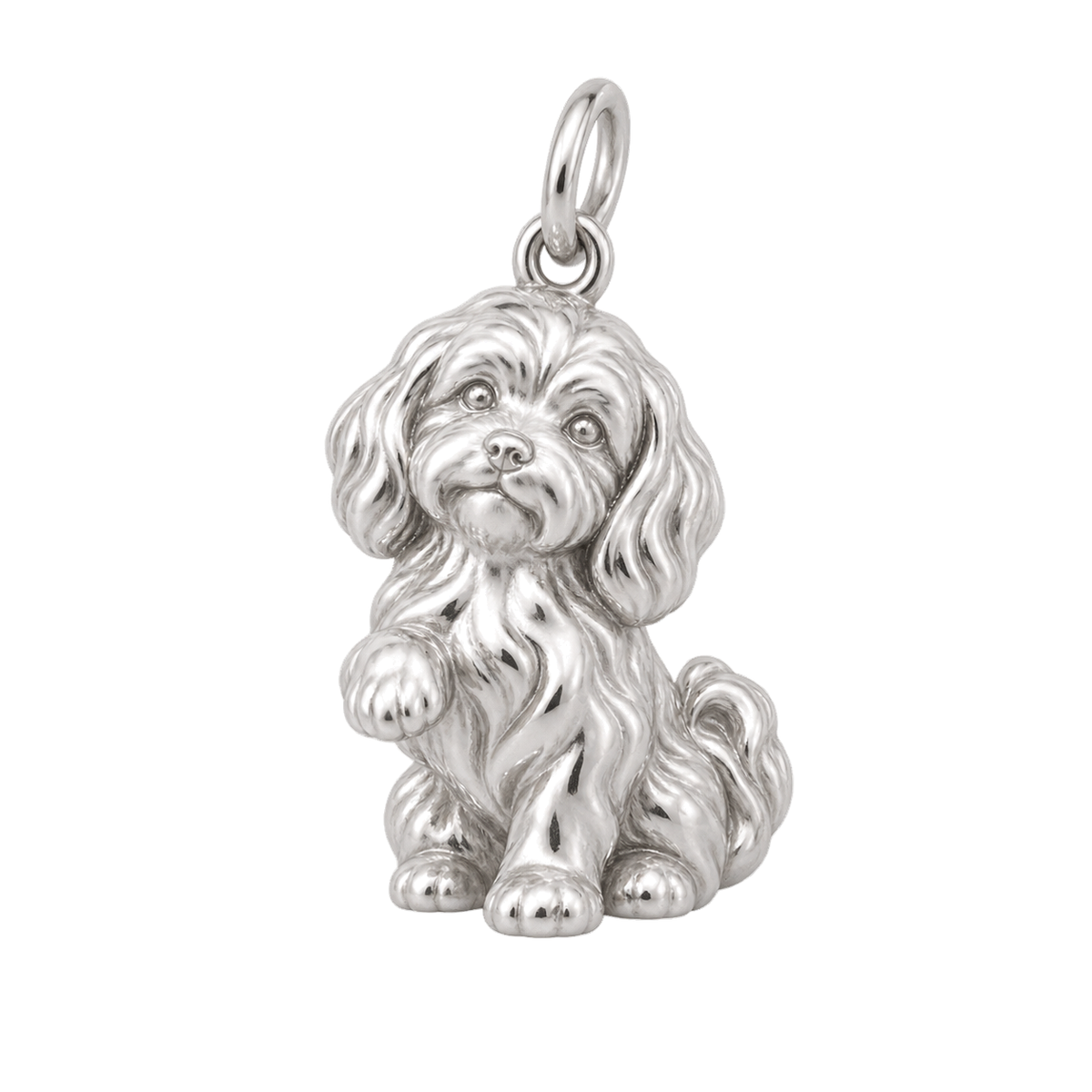 Havanese — My Baby Charm and Polyester Cord Bracelet Set — Silver